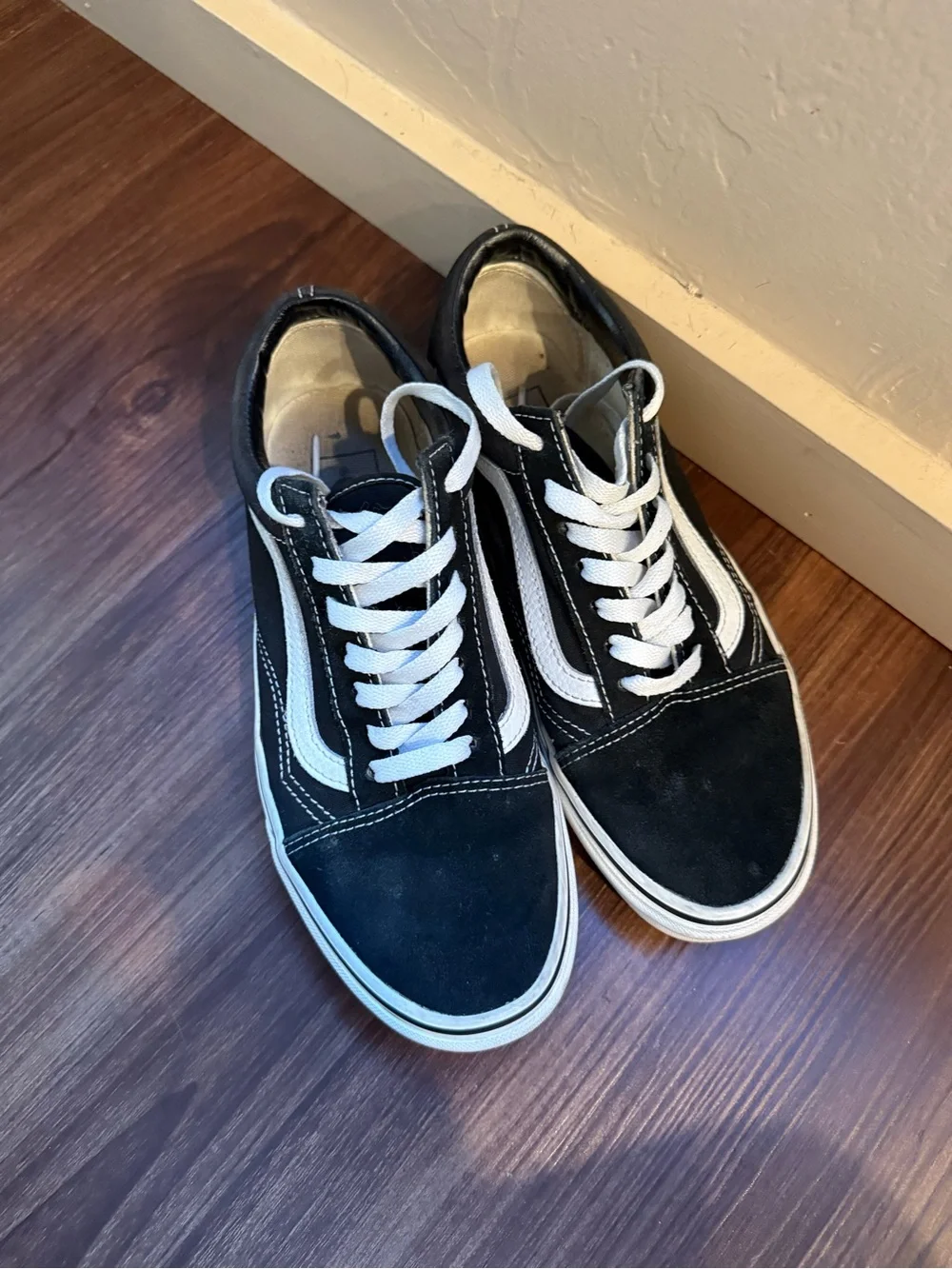 Vans Black and White Old Skool Low-Top Sneakers